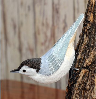 Nuthatch bird carving