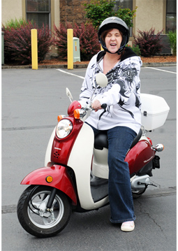 Pam on Scooter