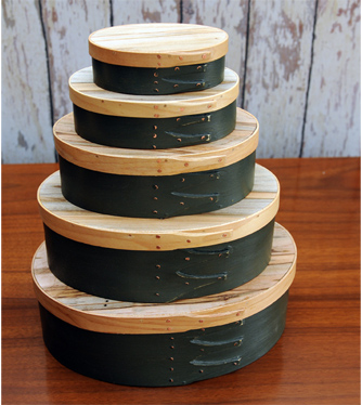 Stack of Shaker oval boxes
